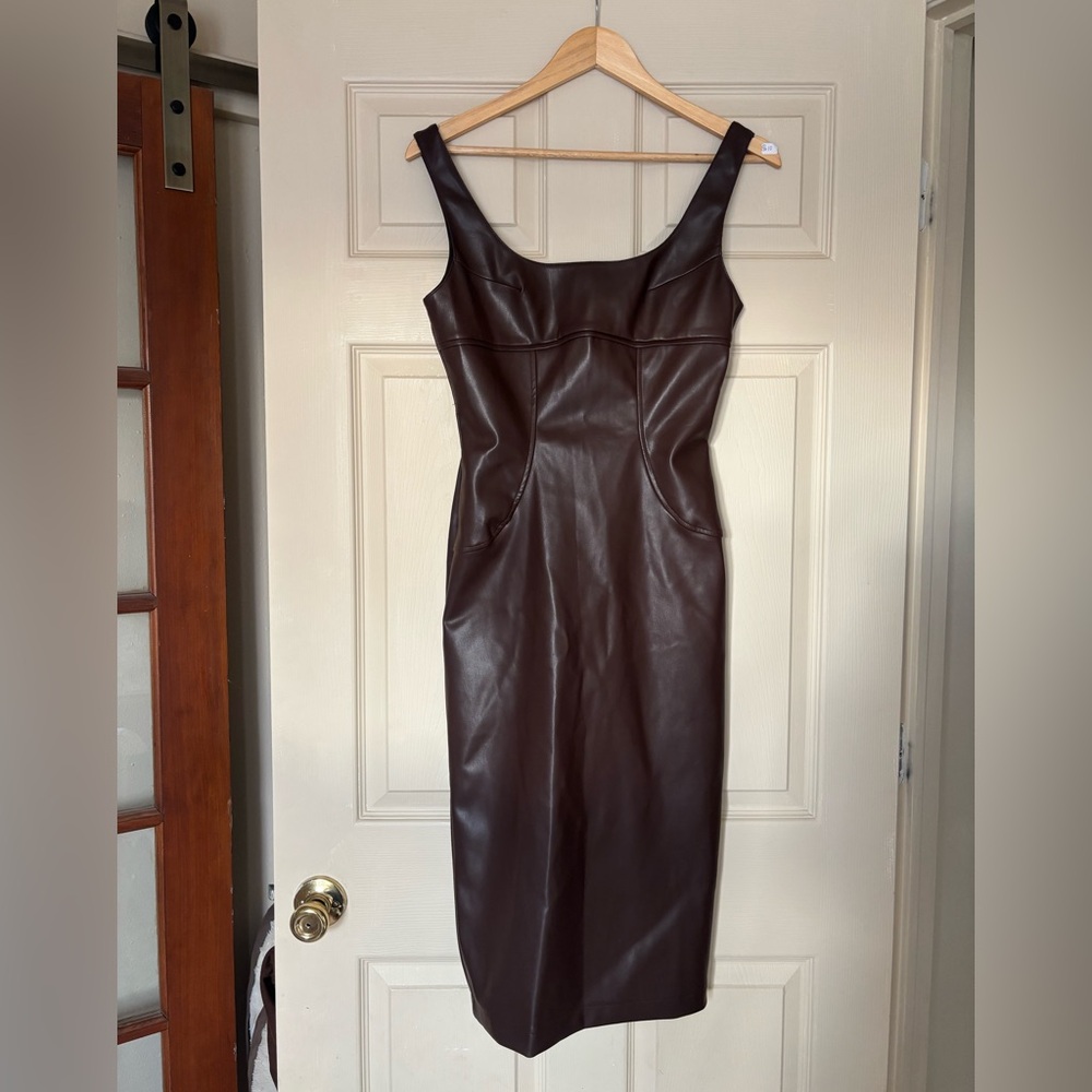 Commense Faux Leather Dress size small